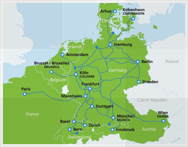 مسیرهای حمل و نقل در اروپا