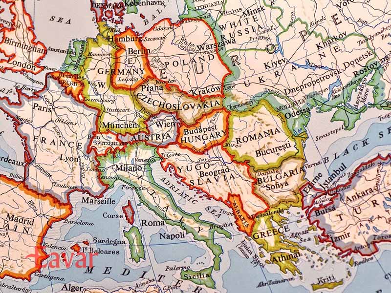 نقشه بزرگ ترین شهر های اروپا