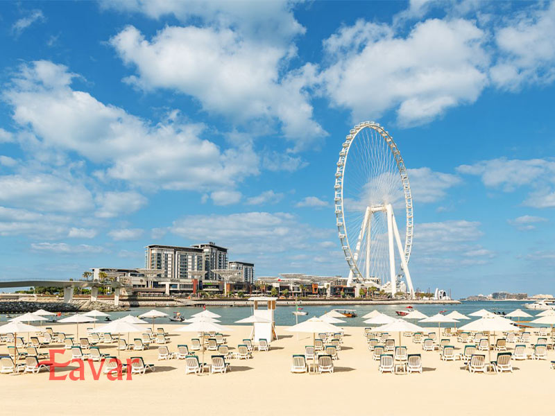 ساحل جمیرا بیچ رزیدنس از جاهای دیدنی نزدیک چرخ و فلک دبی