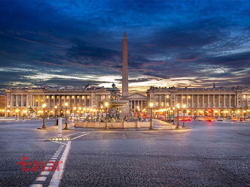 میدان کنکورد در اطراف رستوران آنترکوت پاریس