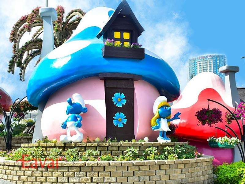 دهکده اسمورف ها در باغ گل معجزه دبی