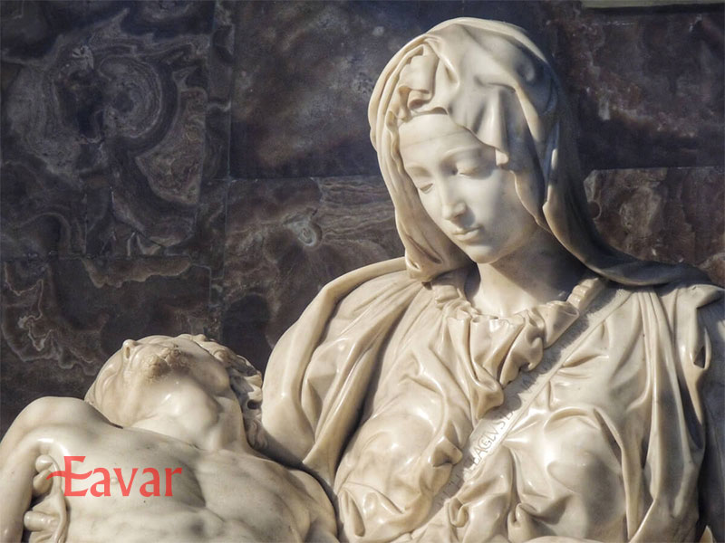 امضای میکل آنژ روی مجسمه پیتا در کلیسا واتیکان