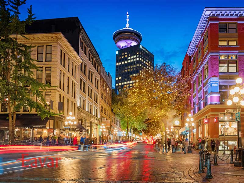 دیدنی های ونکوور در شب