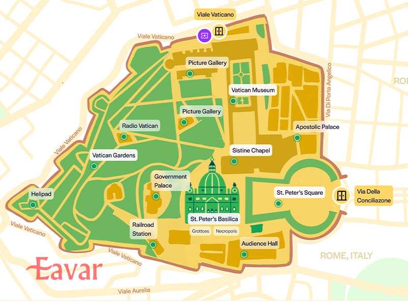 نقشه کشور واتیکان