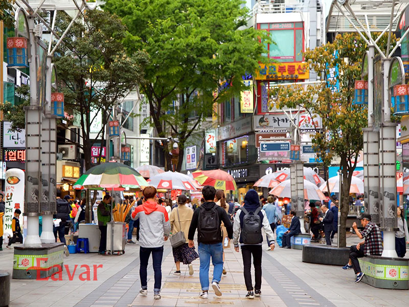خیابان بیف از جاذبه های بوسان