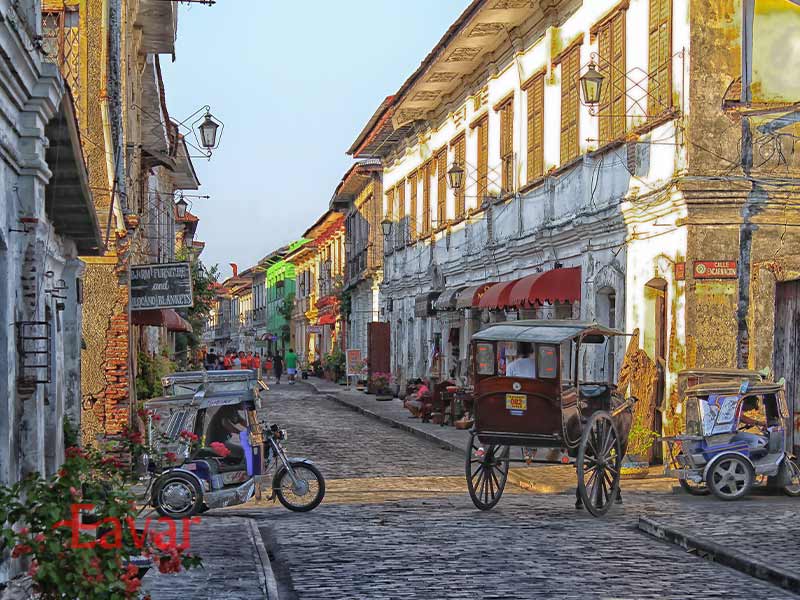 خیابان تاریخی کریسولوگو شهر ویگان فیلیپین