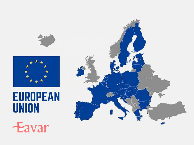 نقشه کشورهای عضو اتحادیه اروپا