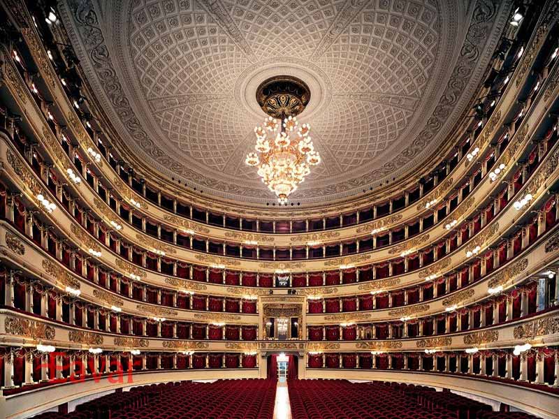 خانه اپرا لا اسکالا از دیدنی های میلان نزدیک مرکز خرید گالریا
