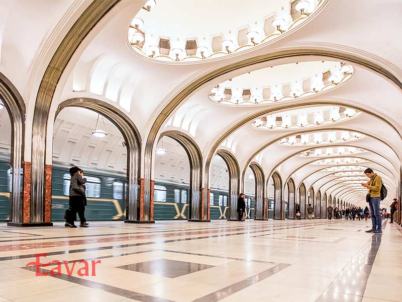 ایستگاه مایاکوفسکایا از زیباترین ایستگاه های مترو مسکو