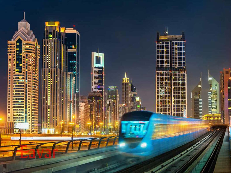مترو دبی در شب