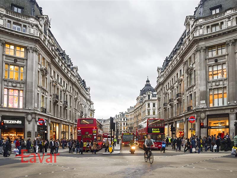خیابان آکسفورد لندن از جاذبه های انگلیس