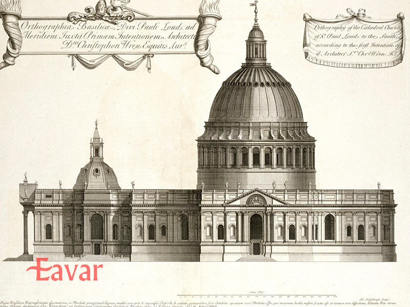 نقشه کریستفر رن برای کلیسای سنت پل لندن