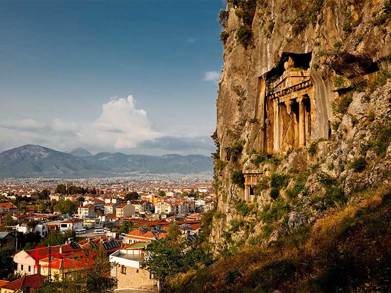 مقبره های صخره ای تلمسوس از دیدنیهای فتحیه