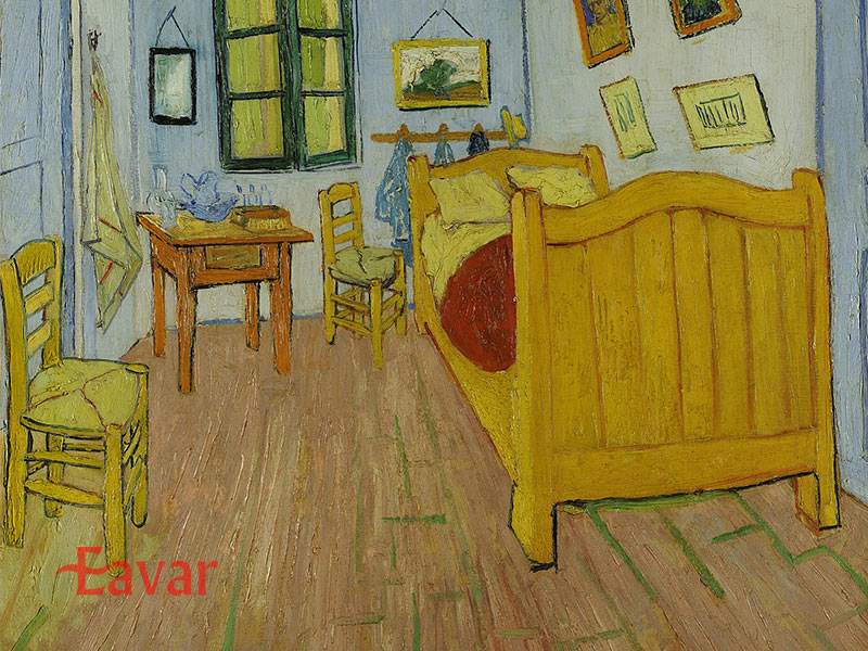 اتاق خواب در آرل از تابلوهای نقاشی ونگوگ