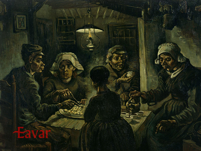 تابلو سیب زمینی خورها اثر ونگوگ