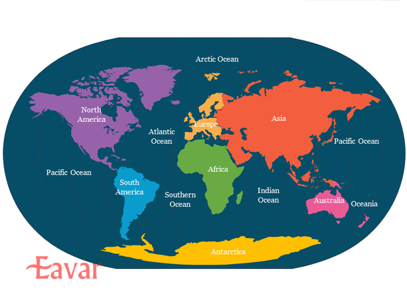 نام کشورهای جهان به فارسی بر اساس قاره