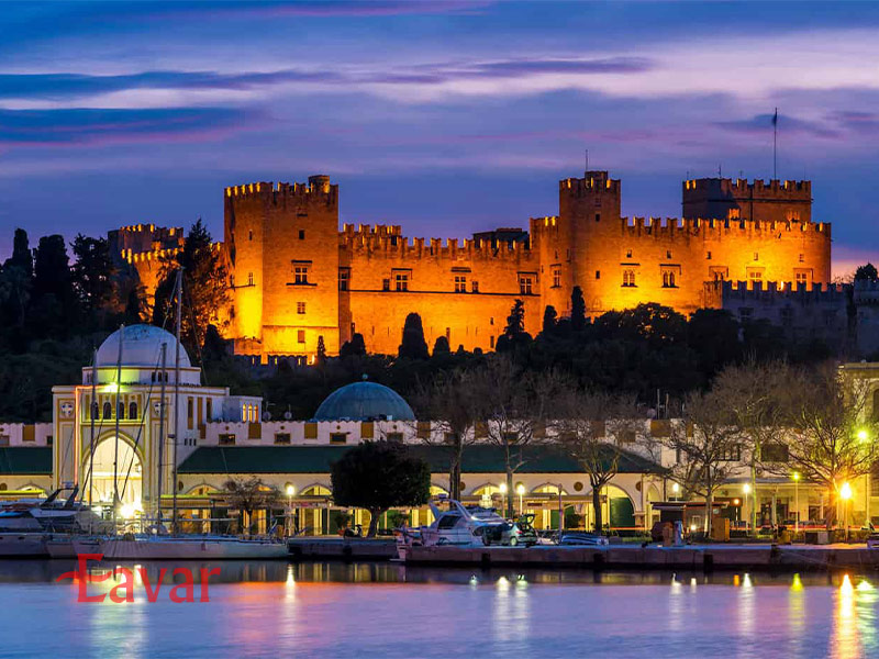 جزیره رودس یونان در شب