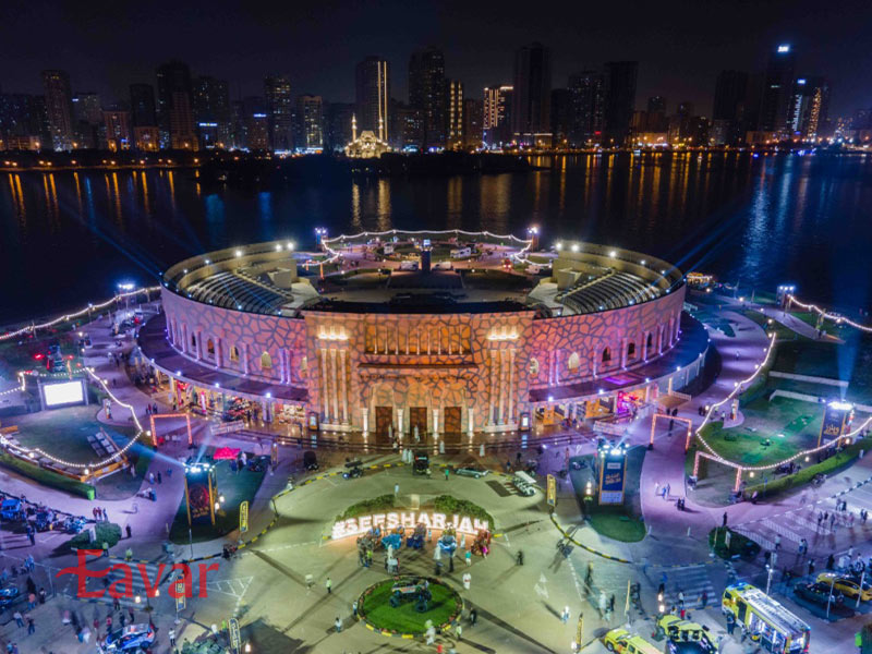 آمفی تئاتر المجاز شارجه در شب