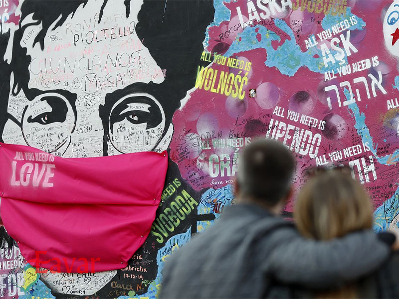 دیوار جان لنون پراگ در ۲۰۲۰