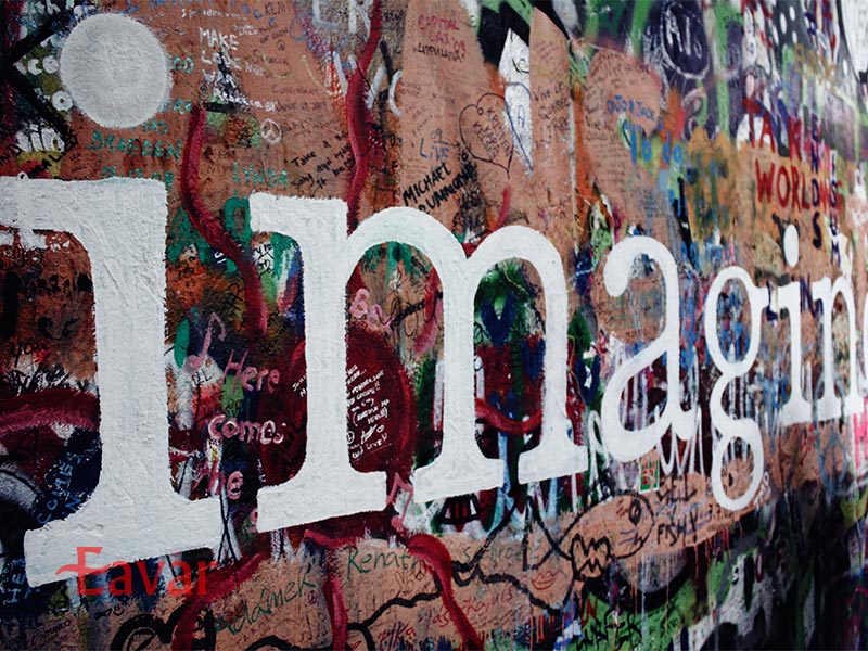 ترانه تصور کن روی دیوار لنون پراگ